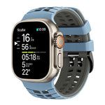 ダブルホールツートーンタイヤテクスチャーシリコンウォッチバンド、Apple Watch 49mm / 46mm / 45mm / 44mm用
