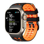 ダブルホールツートーンタイヤテクスチャーシリコンウォッチバンド、Apple Watch 49mm / 46mm / 45mm / 44mm用
