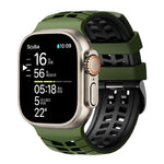 ダブルホールツートーンタイヤテクスチャーシリコンウォッチバンド、Apple Watch 49mm / 46mm / 45mm / 44mm用