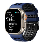 ダブルホールツートーンタイヤテクスチャーシリコンウォッチバンド、Apple Watch 49mm / 46mm / 45mm / 44mm用