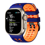 ダブルホールツートーンタイヤテクスチャーシリコンウォッチバンド、Apple Watch 49mm / 46mm / 45mm / 44mm用