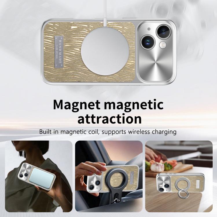 流れる水のさざ波マグネット衝撃吸収スマホケース、iPhone 15用、iPhone 14用、iPhone 14 Pro用、iPhone 14 Pro Max用、iPhone 13 Pro Max用、iPhone 13 Pro用、iPhone 13用