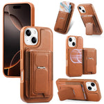 CaseNeo 折りたたみホルダー レトロ 弾性カードバッグ 磁気背面スマホケース、iPhone 15 用、iPhone 14 / 13 用、iPhone 14 Pro 用、iPhone 14 Pro Max 用、iPhone 13 Pro Max 用、iPhone 13 Pro 用