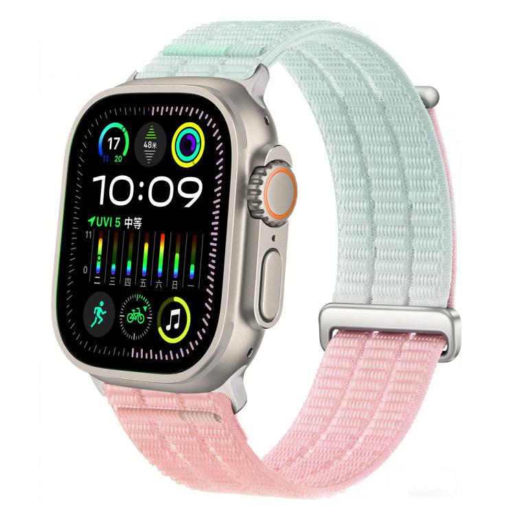 ダブルリンク クラウドフィール 通気性ナイロンループ メタルヘッド 時計バンド、Apple Watch 46mm / 49mm / 45mm / 44mm用、Apple Watch 42mm / 41mm / 40mm / 38mm用