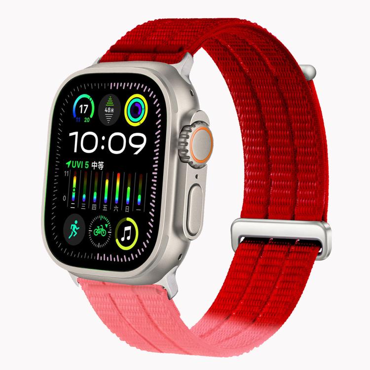 ダブルリンク クラウドフィール 通気性ナイロンループ メタルヘッド 時計バンド、Apple Watch 46mm / 49mm / 45mm / 44mm用、Apple Watch 42mm / 41mm / 40mm / 38mm用