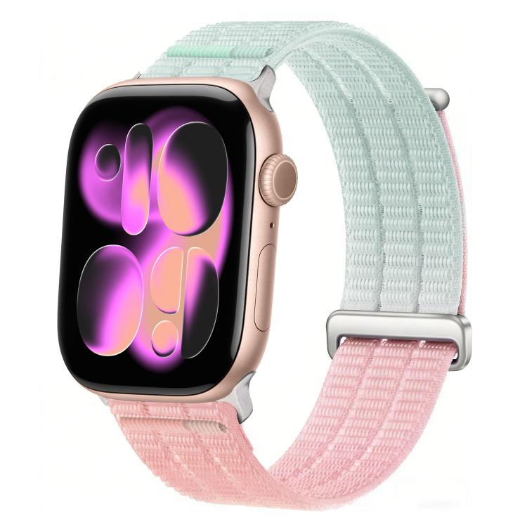 ダブルリンク クラウドフィール 通気性ナイロンループ メタルヘッド 時計バンド、Apple Watch 46mm / 49mm / 45mm / 44mm用、Apple Watch 42mm / 41mm / 40mm / 38mm用