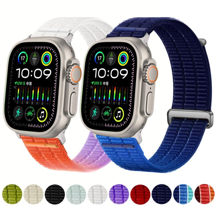 ダブルリンク クラウドフィール 通気性ナイロンループ メタルヘッド 時計バンド、Apple Watch 46mm / 49mm / 45mm / 44mm用、Apple Watch 42mm / 41mm / 40mm / 38mm用