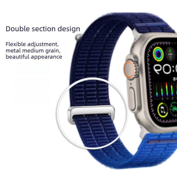 ダブルリンク クラウドフィール 通気性ナイロンループ メタルヘッド 時計バンド、Apple Watch 46mm / 49mm / 45mm / 44mm用、Apple Watch 42mm / 41mm / 40mm / 38mm用