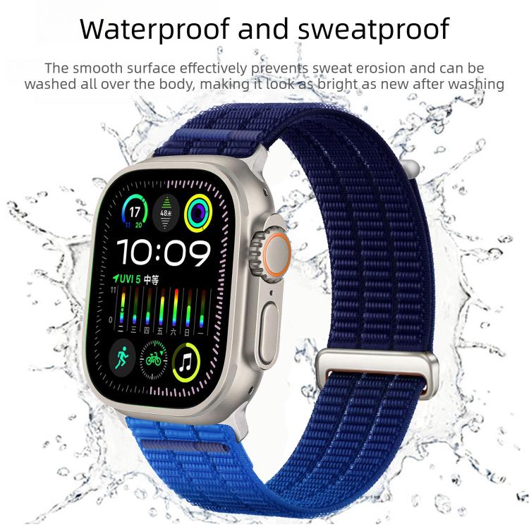 ダブルリンク クラウドフィール 通気性ナイロンループ メタルヘッド 時計バンド、Apple Watch 46mm / 49mm / 45mm / 44mm用、Apple Watch 42mm / 41mm / 40mm / 38mm用