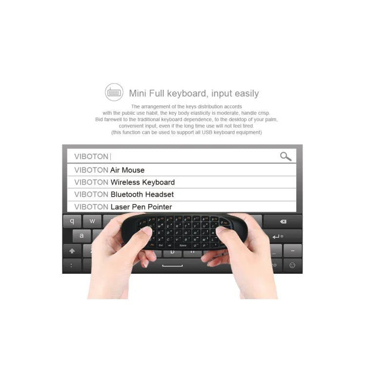 C120 2.4G ミニキーボード ワイヤレスリモートマウス、3軸ジャイロ＆3軸重力センサー搭載、PC / HTPC / IPTV / スマートTVおよびAndroid TVボックス対応