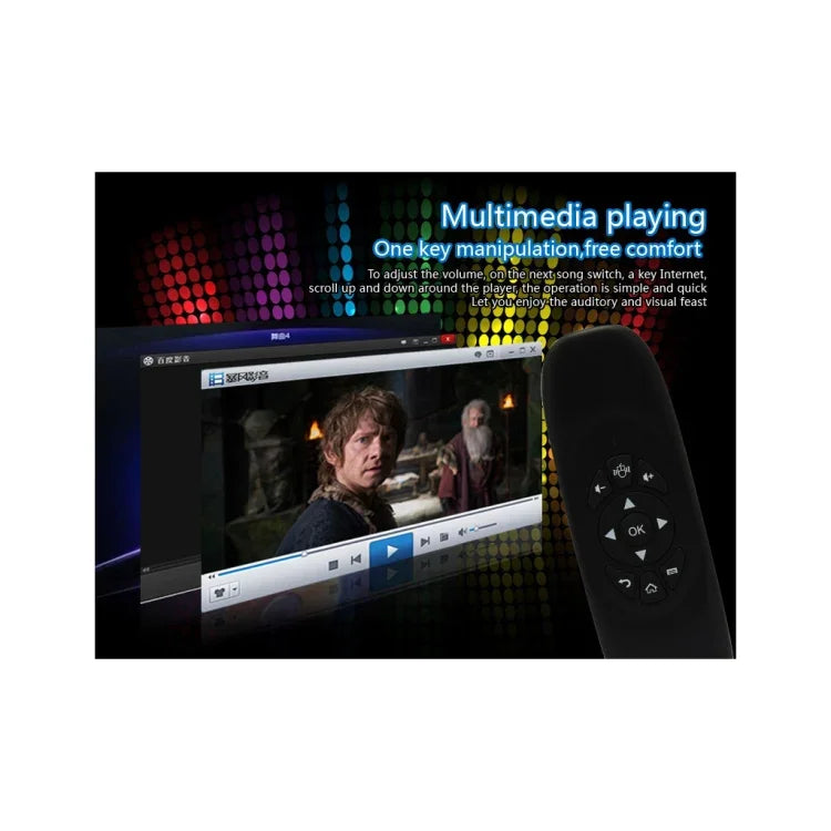 C120 2.4G ミニキーボード ワイヤレスリモートマウス、3軸ジャイロ＆3軸重力センサー搭載、PC / HTPC / IPTV / スマートTVおよびAndroid TVボックス対応