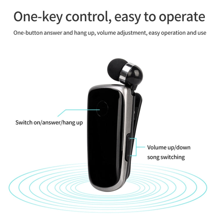K39 ワイヤレス Bluetoothヘッドセット CSR DSPチップ搭載 インイヤー振動アラート クリップ装着 ハンズフリーイヤホン、ブラック、ホワイト、ブルー、ローズレッド