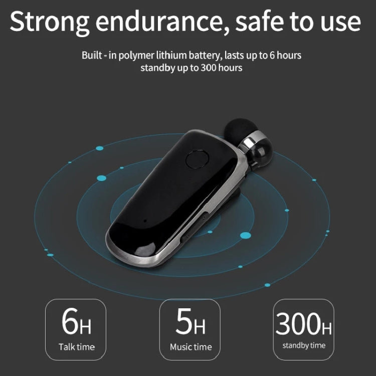 K39 ワイヤレス Bluetoothヘッドセット CSR DSPチップ搭載 インイヤー振動アラート クリップ装着 ハンズフリーイヤホン、ブラック、ホワイト、ブルー、ローズレッド