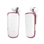 K39 ワイヤレス Bluetoothヘッドセット CSR DSPチップ搭載 インイヤー振動アラート クリップ装着 ハンズフリーイヤホン、ブラック、ホワイト、ブルー、ローズレッド