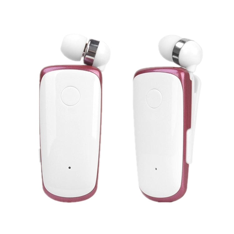 K39 ワイヤレス Bluetoothヘッドセット CSR DSPチップ搭載 インイヤー振動アラート クリップ装着 ハンズフリーイヤホン、ブラック、ホワイト、ブルー、ローズレッド