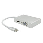 USB C to HDMI VGA USBハブアダプター 5-in-1 USB 3.1コンバーター ノートパソコン用 MacBook、ChromeBook Pixel、Huawei MateBook対応 HDMI+VGA+3xUSB3.0 to Type-C
