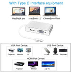 USB C to HDMI VGA USBハブアダプター 5-in-1 USB 3.1コンバーター ノートパソコン用 MacBook、ChromeBook Pixel、Huawei MateBook対応 HDMI+VGA+3xUSB3.0 to Type-C