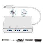 USB C to HDMI VGA USBハブアダプター 5-in-1 USB 3.1コンバーター ノートパソコン用 MacBook、ChromeBook Pixel、Huawei MateBook対応 HDMI+VGA+3xUSB3.0 to Type-C