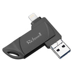 Richwell DXZ64 USBフラッシュディスク 64G 3-in-1 Micro USB + 8ピン + USB 3.0 対応 iPhone & IOS
