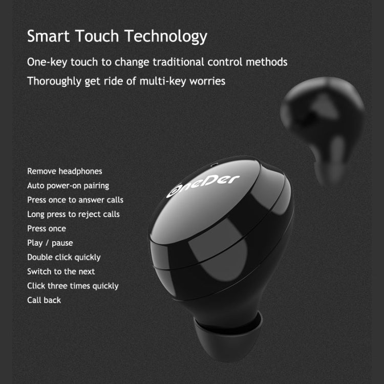 OneDer W12 防水IPX5対応ワイヤレスイヤホン HDステレオサウンド TWS Bluetoothイヤホン
