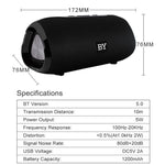 BY ポータブル Bluetooth スピーカー 防水 ワイヤレス ラウドスピーカー 3D ステレオ ミュージック サラウンドサウンドシステム アウトドアスピーカー TF AUX対応