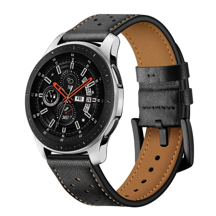 Samsung Galaxy Watch Active 22mm用レザーアイレットスポーツストラップ