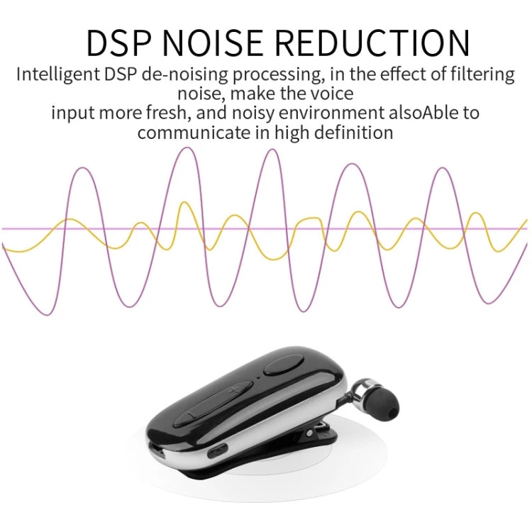 K36 ステレオワイヤレスBluetoothヘッドセット 通話通知バイブレーション クリップ装着型 ドライバー付きイヤホン