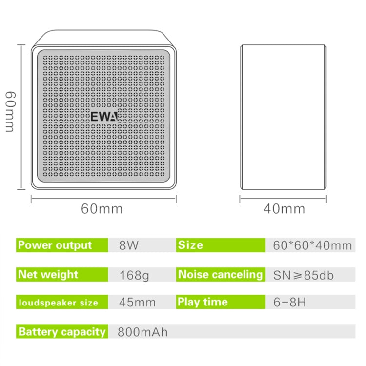 EWA A105 ハイファイ Bluetooth スピーカー 小型 高出力 バス TWS Bluetooth テクノロジー TF対応