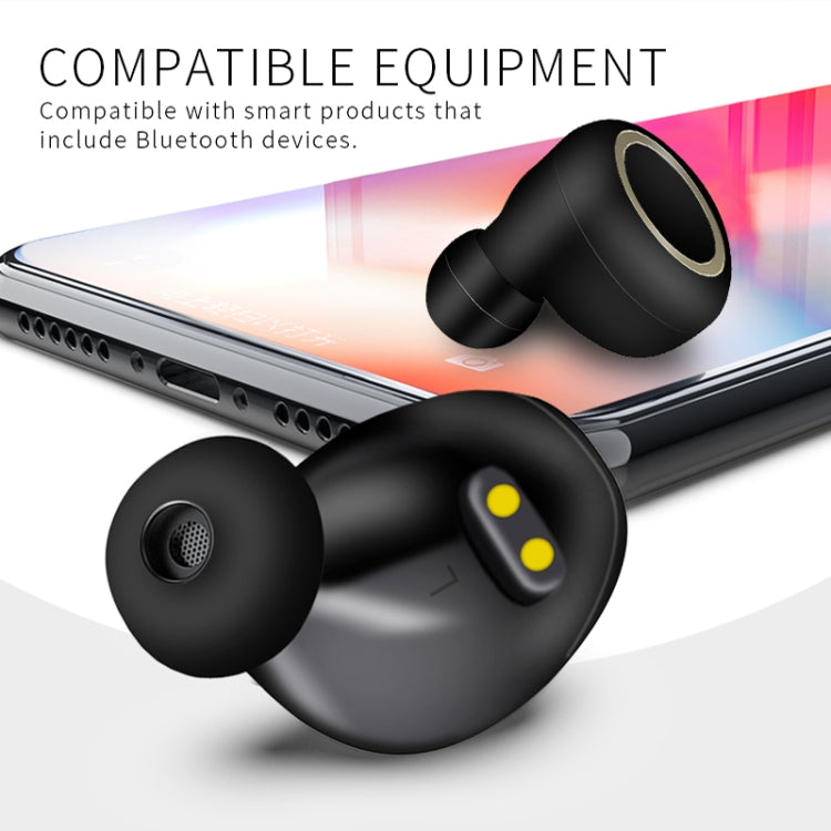 TWS-A1 Bluetoothヘッドセット 5.0 トゥルーワイヤレス ミニ インビジブル スポーツランニング用マイク付き音楽イヤホン 充電ケース付