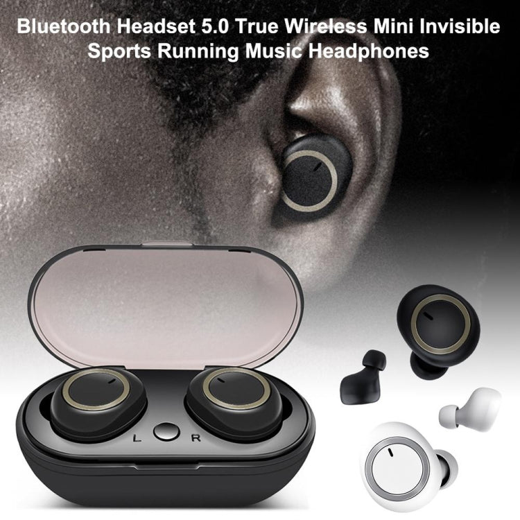 TWS-A1 Bluetoothヘッドセット 5.0 トゥルーワイヤレス ミニ インビジブル スポーツランニング用マイク付き音楽イヤホン 充電ケース付