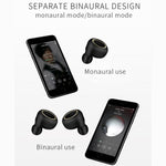 TWS-A1 Bluetoothヘッドセット 5.0 トゥルーワイヤレス ミニ インビジブル スポーツランニング用マイク付き音楽イヤホン 充電ケース付
