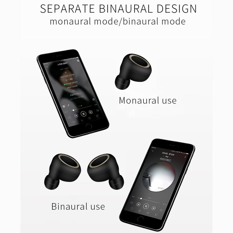 TWS-A1 Bluetoothヘッドセット 5.0 トゥルーワイヤレス ミニ インビジブル スポーツランニング用マイク付き音楽イヤホン 充電ケース付