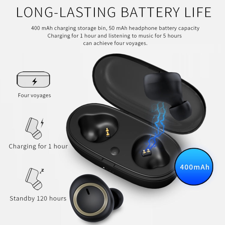 TWS-A1 Bluetoothヘッドセット 5.0 トゥルーワイヤレス ミニ インビジブル スポーツランニング用マイク付き音楽イヤホン 充電ケース付