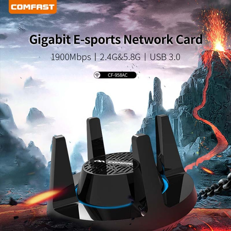 Comfast CF-958AC 高出力 PA Wifiアダプター 1900Mbps ギガビット eスポーツネットワークカード 2.4GHz+5.8GHz USB 3.0 PC LANドングルレシーバー