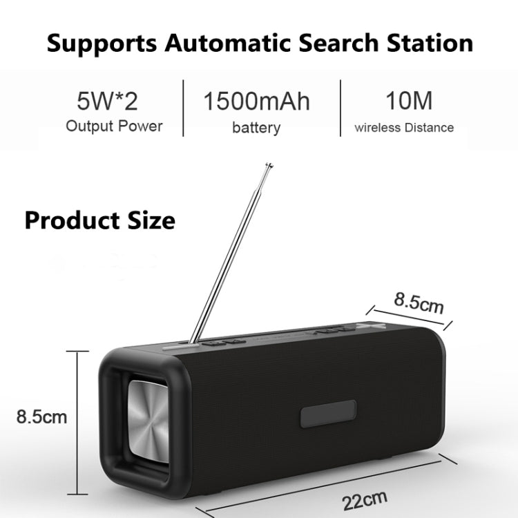 T9 ワイヤレス Bluetooth 4.2 スピーカー 10W ポータブル サウンドボックス FMデジタルラジオ 3D サラウンドステレオ ハンズフリー & TF & AUX対応