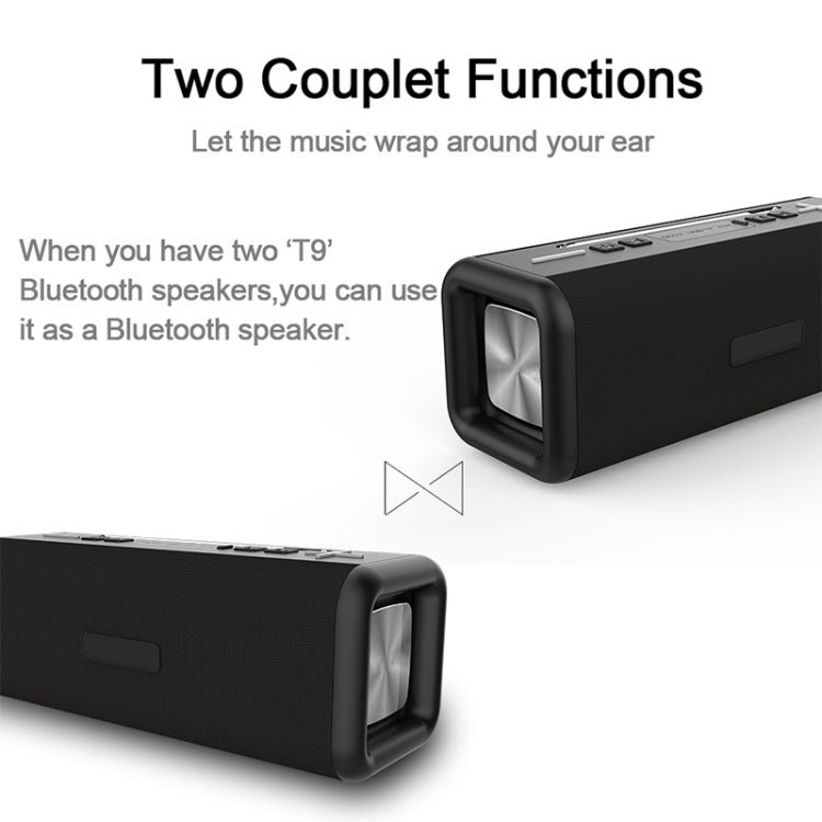 T9 ワイヤレス Bluetooth 4.2 スピーカー 10W ポータブル サウンドボックス FMデジタルラジオ 3D サラウンドステレオ ハンズフリー & TF & AUX対応