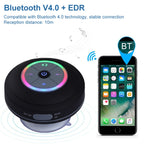 BTS-08 ワイヤレス Bluetooth スピーカー 防水 LED FMラジオ サブウーファー Bluetooth カラム TFカード 吸盤 ミニ シャワースピーカー