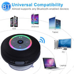 BTS-08 ワイヤレス Bluetooth スピーカー 防水 LED FMラジオ サブウーファー Bluetooth カラム TFカード 吸盤 ミニ シャワースピーカー