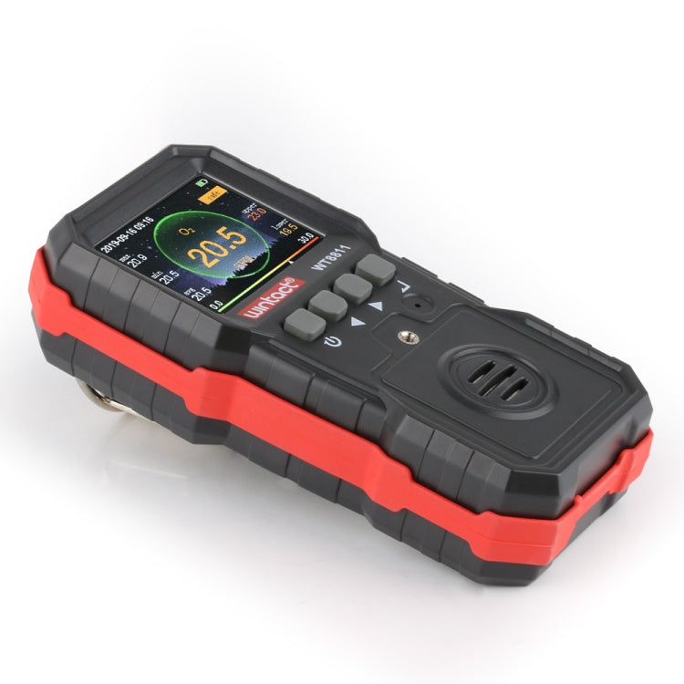 WINTACT WT8811 複合ガスモニター LCDディスプレイ 充電式 多機能 4-in-1 可燃性 O2 H2S CO ガスセンサー 音・光・振動アラーム