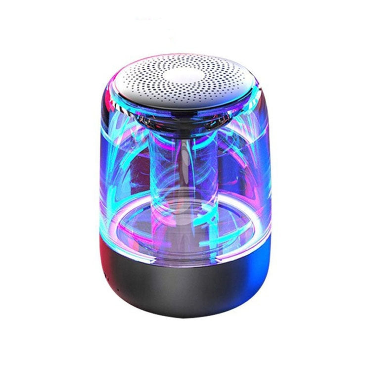 C7 Bluetooth 5.0 スピーカー 透明 LED 発光 サブウーファー TWS 6D サラウンド HIFI ステレオ クールオーディオ、C7