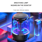 C7 Bluetooth 5.0 スピーカー 透明 LED 発光 サブウーファー TWS 6D サラウンド HIFI ステレオ クールオーディオ、C7