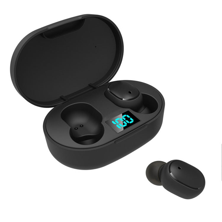E6S LEDディスプレイ ワイヤレスイヤホン TWS Bluetooth V5.3 ヘッドセット 防水 Bluetoothイヤーバッド、E6S（ブラック）