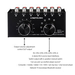 B016 6入力1出力オーディオ信号ソース選択スイッチャー、出力音量調整コントロールRCAポート、6入力1出力