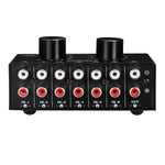 B016 6入力1出力オーディオ信号ソース選択スイッチャー、出力音量調整コントロールRCAポート、6入力1出力