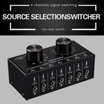 B017 6入力1出力オーディオ信号選択スイッチャー 出力音量調整コントロール 3.5mmインターフェース