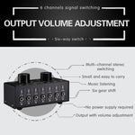 B017 6入力1出力オーディオ信号選択スイッチャー 出力音量調整コントロール 3.5mmインターフェース