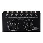 B017 6入力1出力オーディオ信号選択スイッチャー 出力音量調整コントロール 3.5mmインターフェース