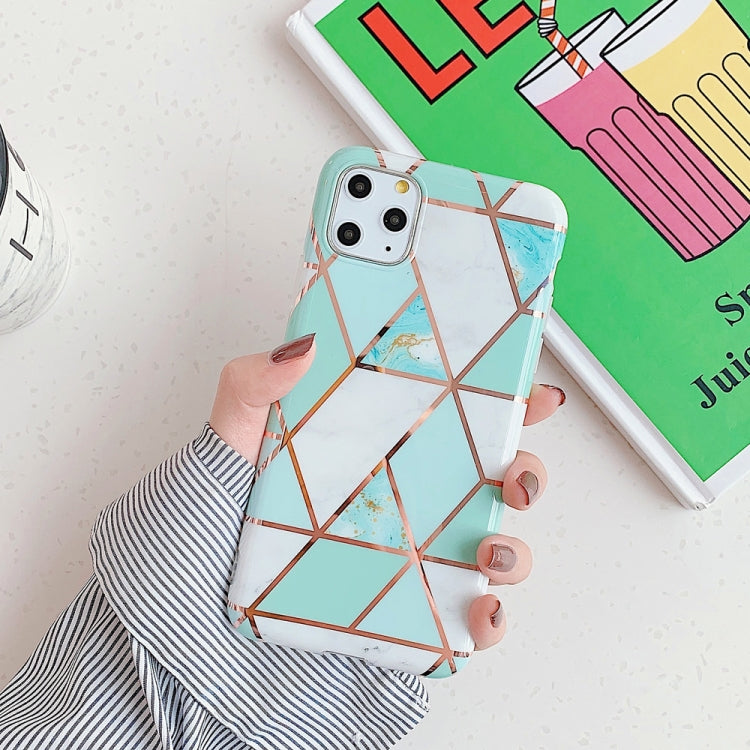 For iPhone 11 Plating Colorful Geometric Pattern Mosaic Marble TPU Mobile Phone Case, For iPhone 11