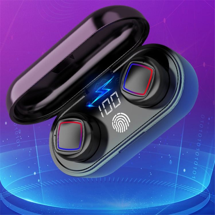 TWS 指紋タッチ Bluetooth ヘッドセット LEDバッテリー表示 充電ケース付き