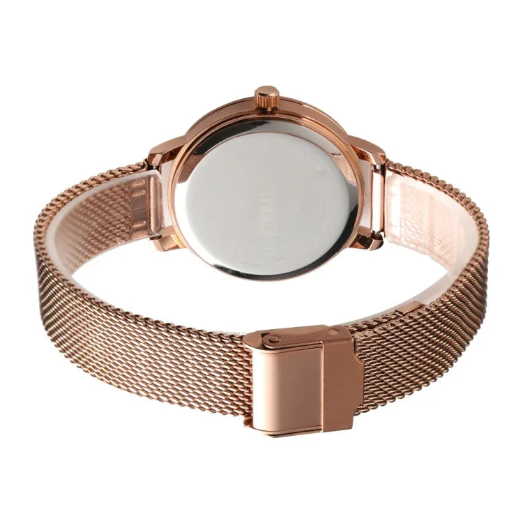 SKMEI 1528 Simple Fashion Lady Watch Casual Netting Scale